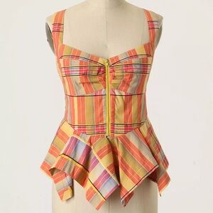 Odille Striped Multicolor Peplum Top